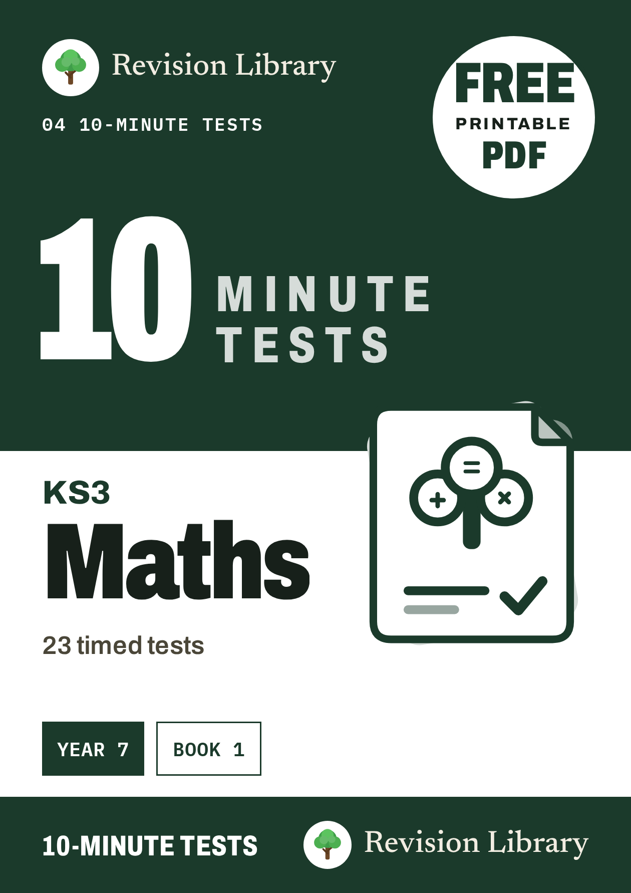 KS3 Maths Year 9 10-Minute Tests - Free PDF Workbook with Answers